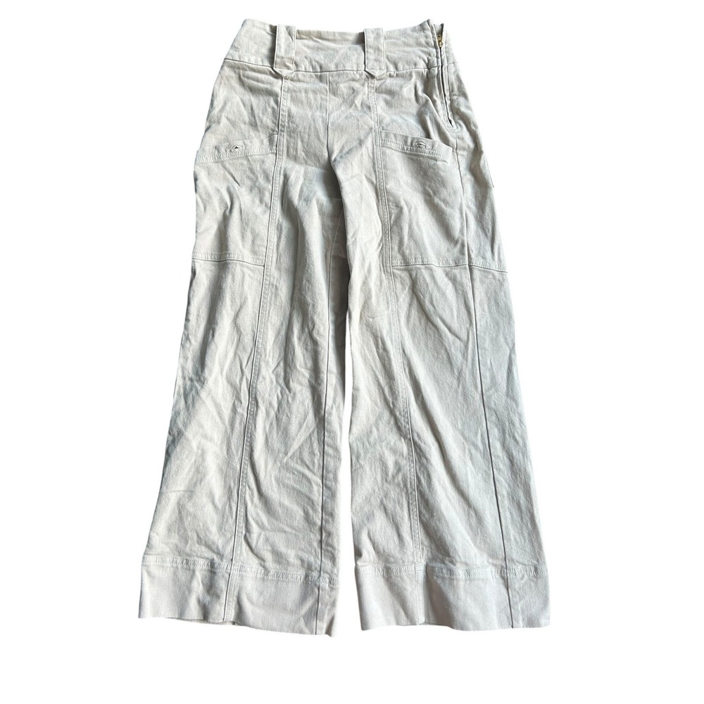 ME+EM Wide Leg Cargo-Style Trousers in Light Cream